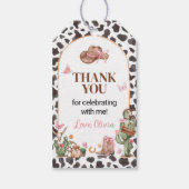 Étiquettes-cadeau Rodéo rose fille Merci d'anniversaire (Devant)