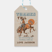 Étiquettes-cadeau Rodeo Western Cowboy Merci d'anniversaire (Dos)