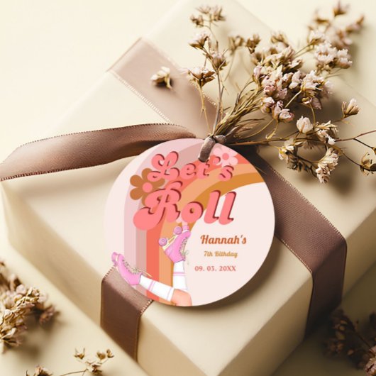 Étiquettes Cadeau Roll Retro Super Roller Skate Anniversaire Partie