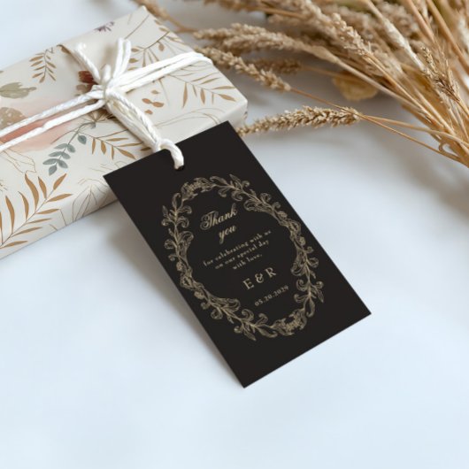 Étiquettes-cadeau Romantic Baroque Ornate Frame Wedding