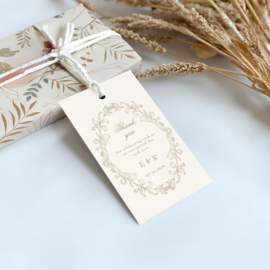 Étiquettes-cadeau Romantic Baroque Ornate Frame Wedding