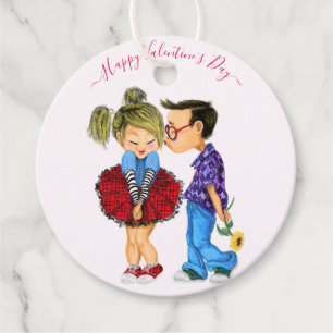 Étiquettes Cadeau Romantic Couple Love Valentine's Day Favor Tags