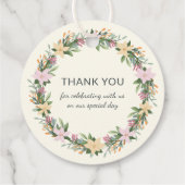 Étiquettes Cadeau Romantic floral wreath wedding (Dos)