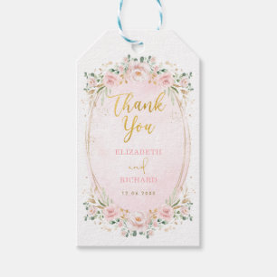 Étiquettes-cadeau Romantica Rose Blush Gold Floral Wedding Faveurs