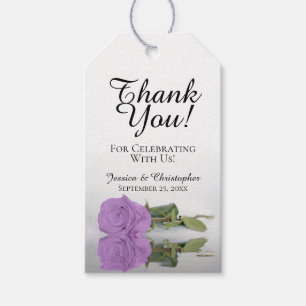 Étiquettes-cadeau Romantique Lilac violet Rose Merci Mariage