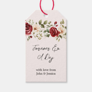Étiquettes-cadeau Romantique Rouge Blush rose Roses Mariage