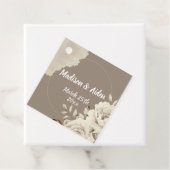 Étiquettes Cadeau Romantique Rustique Roses Blanches Fleurs mariage (En situation)