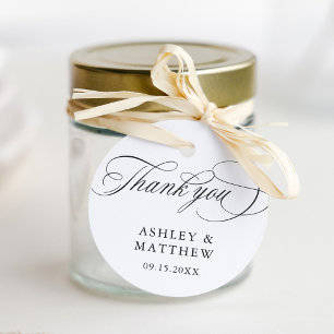 Étiquettes Cadeau Romantique Tourbillonnant Calligraphie Mariage Mer