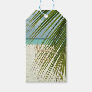 Étiquettes-cadeau Romantique Tropical Beach Palm Feuilles