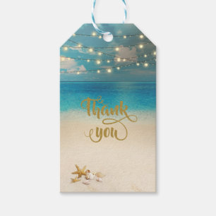 Étiquettes-cadeau Romantique Tropical Beach Seashells Lumières
