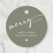 Étiquettes Cadeau Rond de Noël Moderne (Devant)