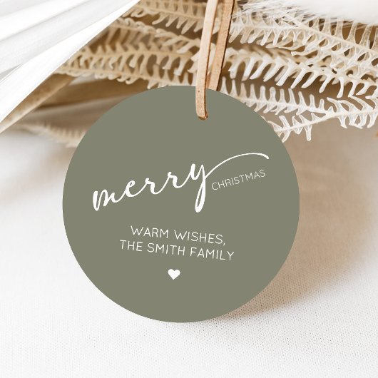 Étiquettes Cadeau Rond de Noël Moderne