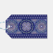 Étiquettes-cadeau Rosace bleue (Dos Horizontal)