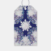 Étiquettes-cadeau Rosace bleue et flocon de neige (Dos)