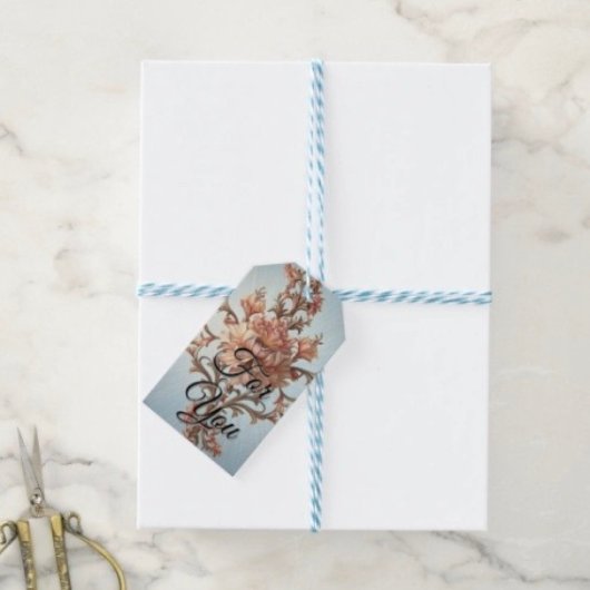 Étiquettes-cadeau Rose Baroque  Élégance