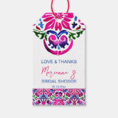 Étiquettes-cadeau Rose bleu mexicain carreaux de la douche nuptiale  (Devant)