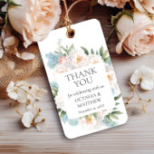 Étiquettes-cadeau ROSE BLEUE DOUX FLEURS MARIAGE Merci