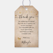 Étiquettes-cadeau Rose Bleue Royale et Couronne Dorée Faveur de Reme (Dos)