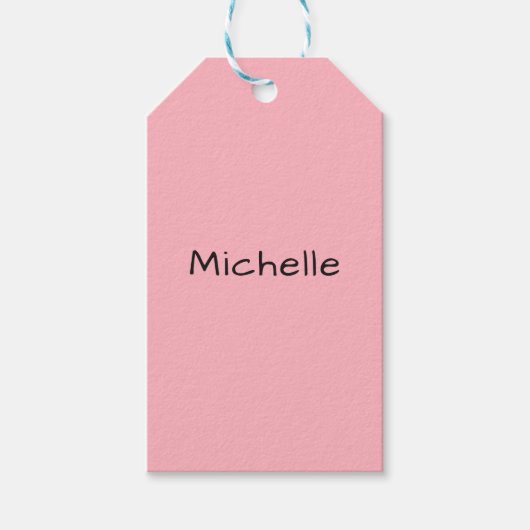 Étiquettes-cadeau Rose Clair Professionnel Unique Écriture Manuscrit (Devant)