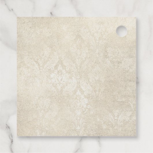 Étiquettes Cadeau Rose couleur Pastel Pearl et Damask (Dos)