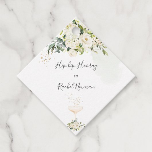 Étiquettes Cadeau Rose d'albâtre aquarelle PixDezines (Devant)