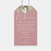 Étiquettes-cadeau Rose Dusty Vert Favoriser Panier de bienvenue (Devant)