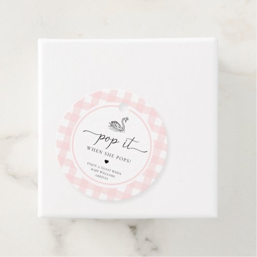 Étiquettes Cadeau Rose En vichy Swan Pop It Quand Elle Pop (En situation)