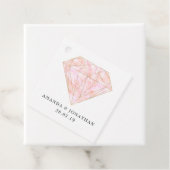 Étiquettes Cadeau Rose et diamant bordeaux (En situation)