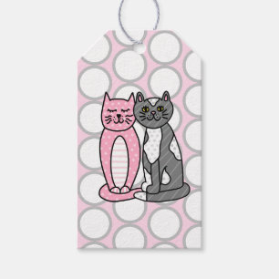 Étiquettes-cadeau Rose et gris Cute Cute Kitty Chats à et de