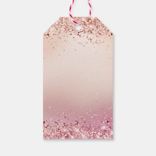 Étiquettes-cadeau Rose et Rose Sparkle Ombre (Dos)
