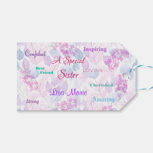 Étiquettes-cadeau Rose Féminin Spécial Soeur Attentionné Sincère