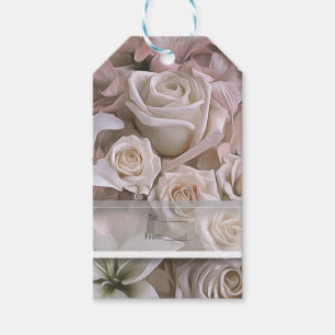 Étiquettes-cadeau Rose Fleurie Chic Démodé Faveur de Mariage Personn