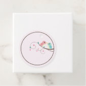 Étiquettes Cadeau rose fleurie inséparable (En situation)