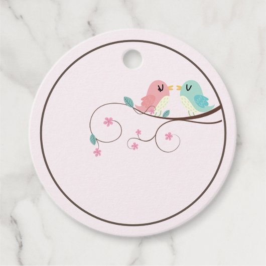 Étiquettes Cadeau rose fleurie inséparable (Devant)