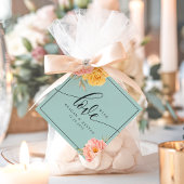 Étiquettes Cadeau Rose Floral Peony avec Mariage d'amour