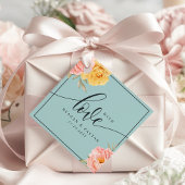 Étiquettes Cadeau Rose Floral Peony avec Mariage d'amour