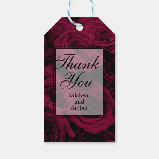 Étiquettes-cadeau Rose foncé magenta rouge bordeaux (Devant)