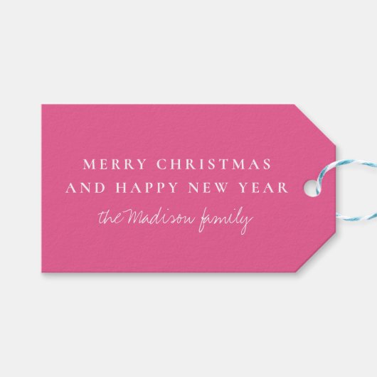 Étiquettes-cadeau Rose français simple (Devant (Horizontal))