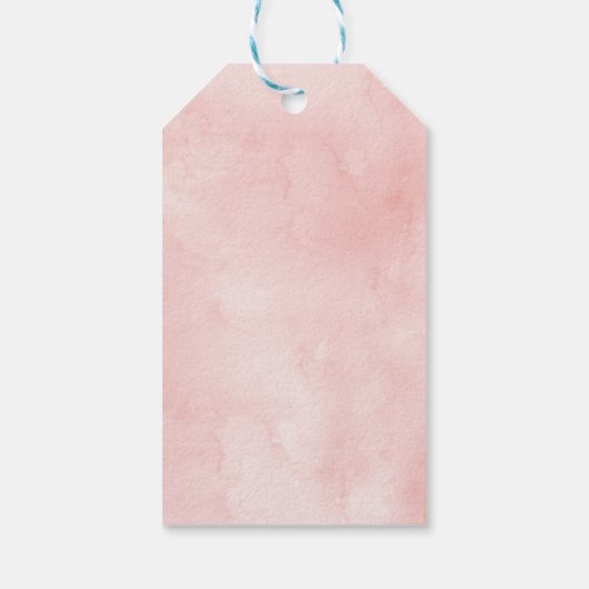 Étiquettes-cadeau Rose Garden Girl Baptism Rose & Gold Favoriser (Dos)