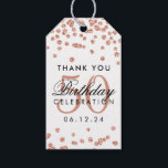 Étiquettes-cadeau Rose Gold 50e anniversaire Merci Parties scintilla<br><div class="desc">Balise cadeau "Merci" / étiquette de faveur - Elégant 50e anniversaire Rose Gold Faux Parties scintillant Confetti modèle blanc.</div>