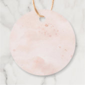 Étiquettes Cadeau Rose gold aquarelle rose blanc merci (Dos)