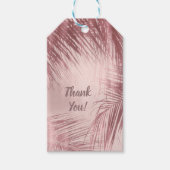 Étiquettes-cadeau Rose Gold Blush Palm rose Arbres Tropical Mariage (Devant)