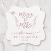 Étiquettes Cadeau Rose Gold Calligraphie Fête des mariées Bacheloret (Devant)
