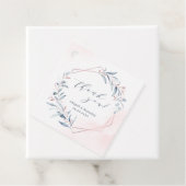 Étiquettes Cadeau Rose Gold Dusty Blue Greenery Merci géométrique (En situation)