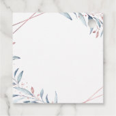 Étiquettes Cadeau Rose Gold Dusty Blue Greenery Merci géométrique (Dos)