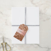 Étiquettes-cadeau Rose Gold Glam Chunky Parties scintillant Nom (Avec de la ficelle)