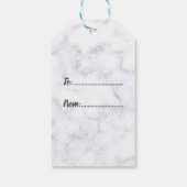 Étiquettes-cadeau Rose Gold & Marble Snowflake Motif de Noël (Dos)