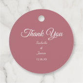 Étiquettes Cadeau Rose Gold Merci (Dos)