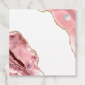 Étiquettes Cadeau Rose Gold Parties scintillant noir Script Mariage  (Dos)