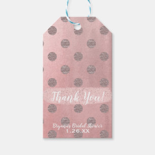 Étiquettes-cadeau Rose Gold Rose Brillant Glamour Points Modernes Él